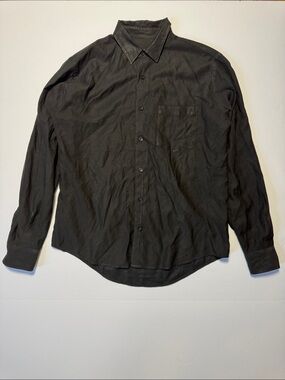 AMI Alexandre Mattiussi Black Minimal Button-Up Shirt Classic Long Sleeve 40